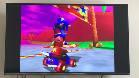 Diddy Kong Racing on a 4K TV is weird (Image: Christina Warren/Gizmodo)